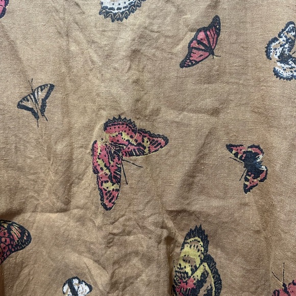 Viola Borghi Linen Butterfly Blouse Size L - Picture 2 of 4